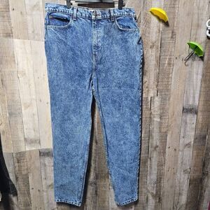 American Apparel Vintage Inspired Marble Wash High Waist Jeans Size 34